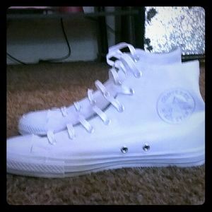 All white brand new converse
